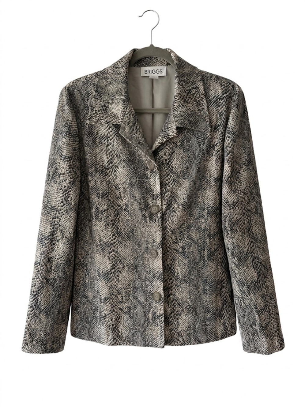 Briggs New York Snake-Print Blazer in Black & Gray - SZ L